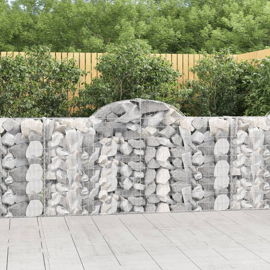 vidaXL Arched Gabion Baskets 8 pcs 78.7"x11.8"x39.4"/47.2" Galvanized Iron
