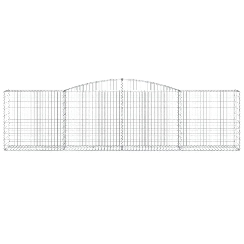 vidaXL Arched Gabion Baskets 8 pcs 157.5"x19.7"x39.4"/47.2" Galvanized Iron