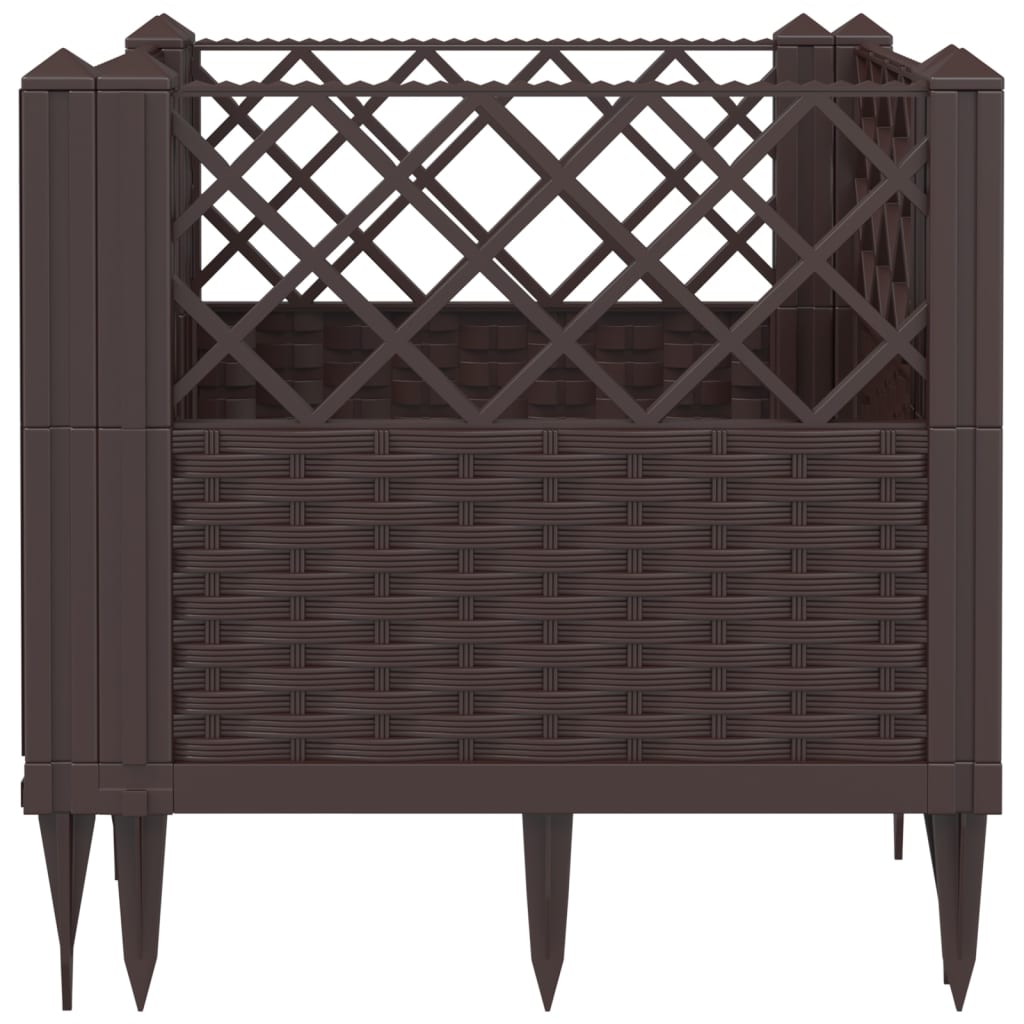 vidaXL Garden Planter with Pegs Flower Box Plant Stand Raised Bed Patio PP