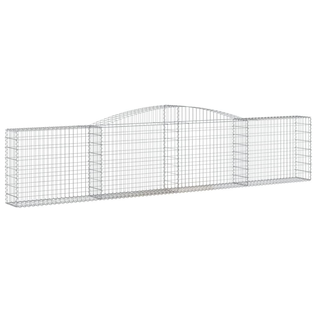 vidaXL Arched Gabion Baskets 2 pcs 157.5"x11.8"x31.5"/39.4" Galvanized Iron