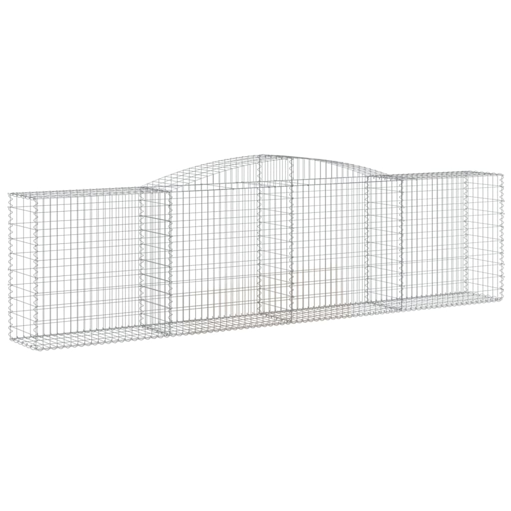 vidaXL Arched Gabion Baskets 8 pcs 157.5"x19.7"x39.4"/47.2" Galvanized Iron