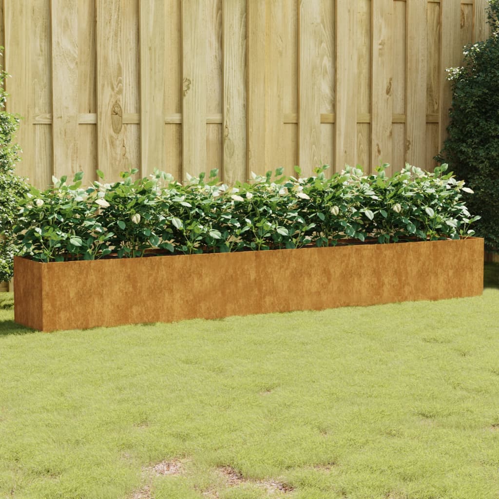 vidaXL Garden Wall Planter 19.7"x6.3"x3.9" Corten Steel