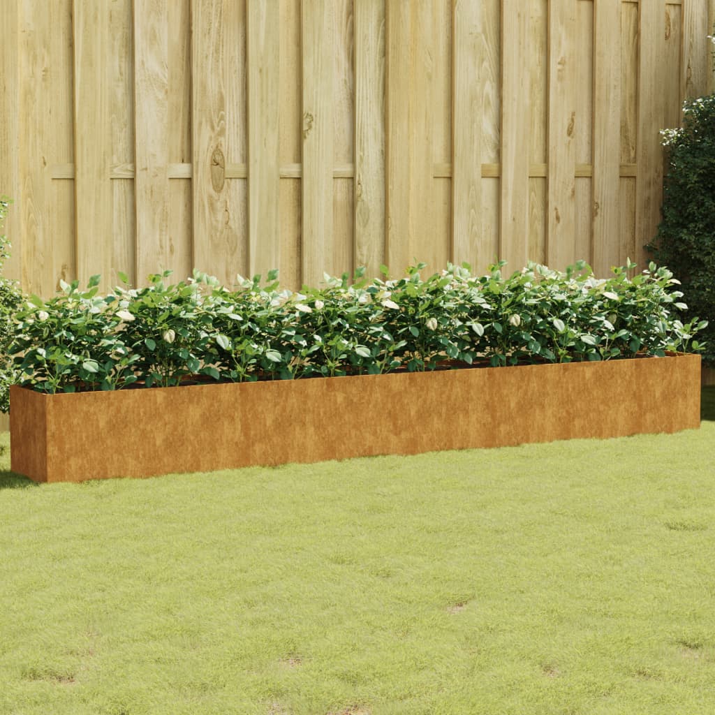 vidaXL Garden Wall Planter 19.7"x6.3"x3.9" Corten Steel