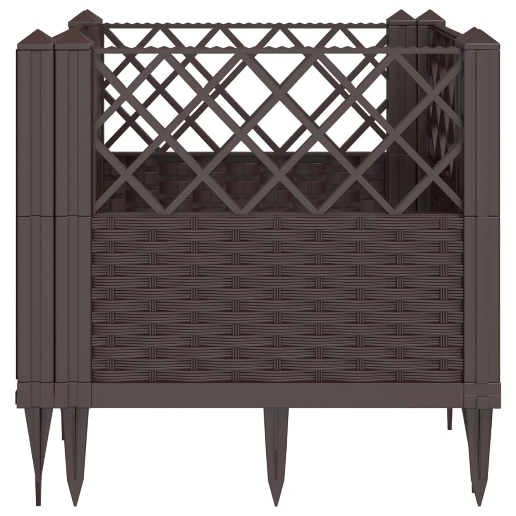 vidaXL Garden Planter with Pegs Flower Box Plant Stand Raised Bed Patio PP