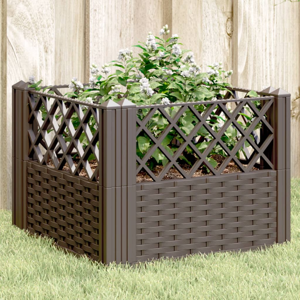 vidaXL Garden Planter with Pegs Flower Box Plant Stand Raised Bed Patio PP
