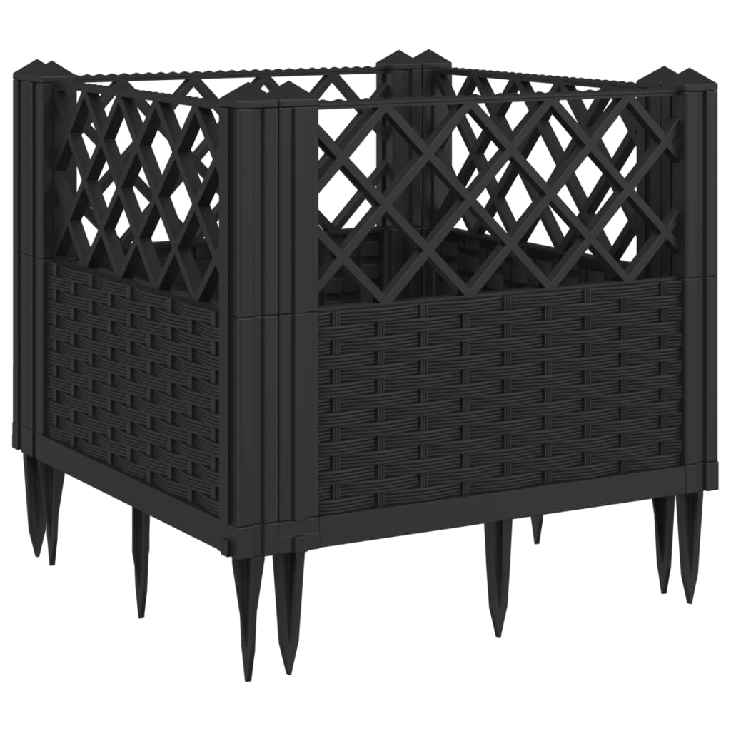 vidaXL Garden Planter with Pegs Flower Box Plant Stand Raised Bed Patio PP