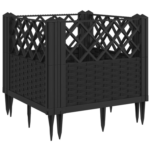 vidaXL Garden Planter with Pegs Flower Box Plant Stand Raised Bed Patio PP