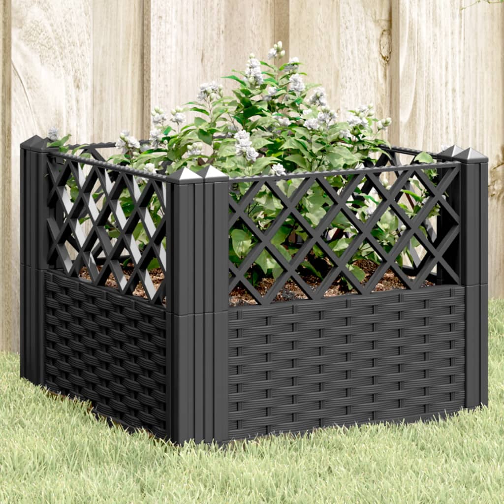 vidaXL Garden Planter with Pegs Flower Box Plant Stand Raised Bed Patio PP