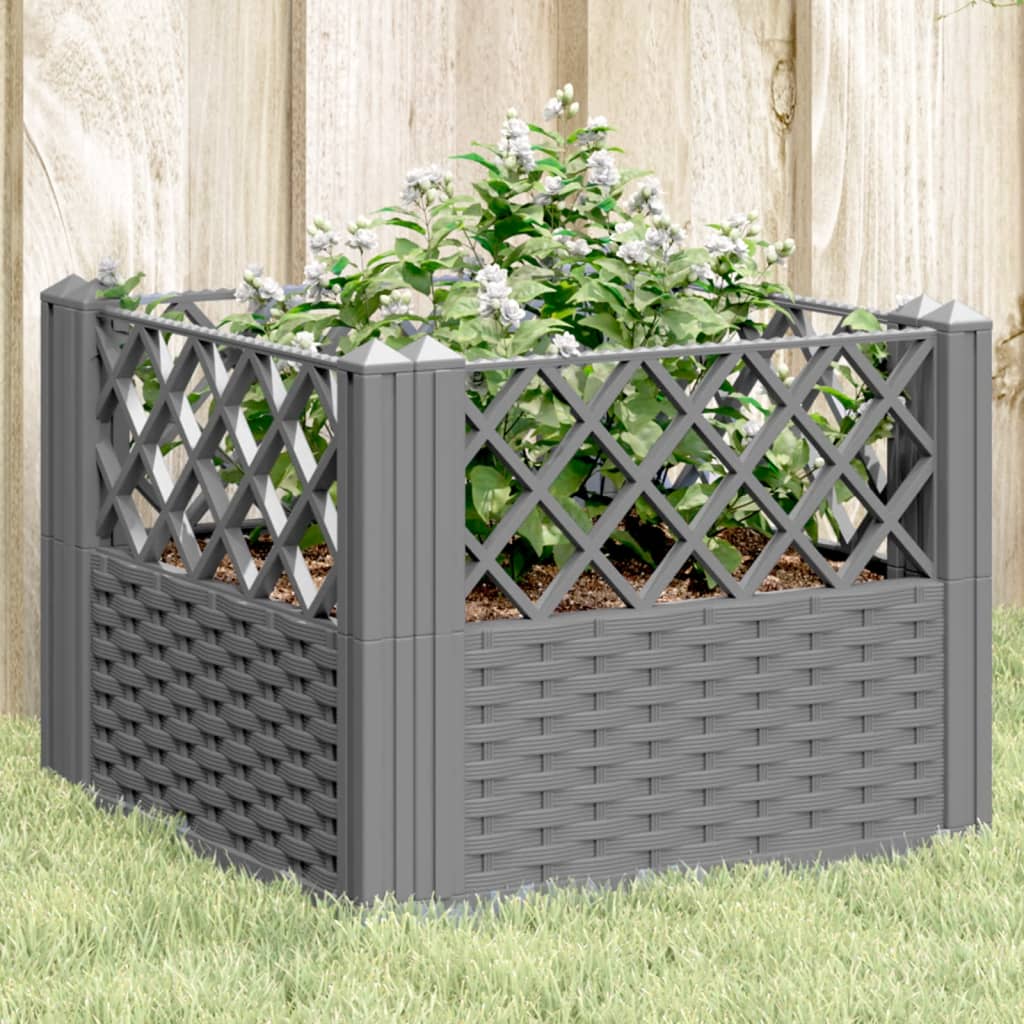 vidaXL Garden Planter with Pegs Flower Box Plant Stand Raised Bed Patio PP