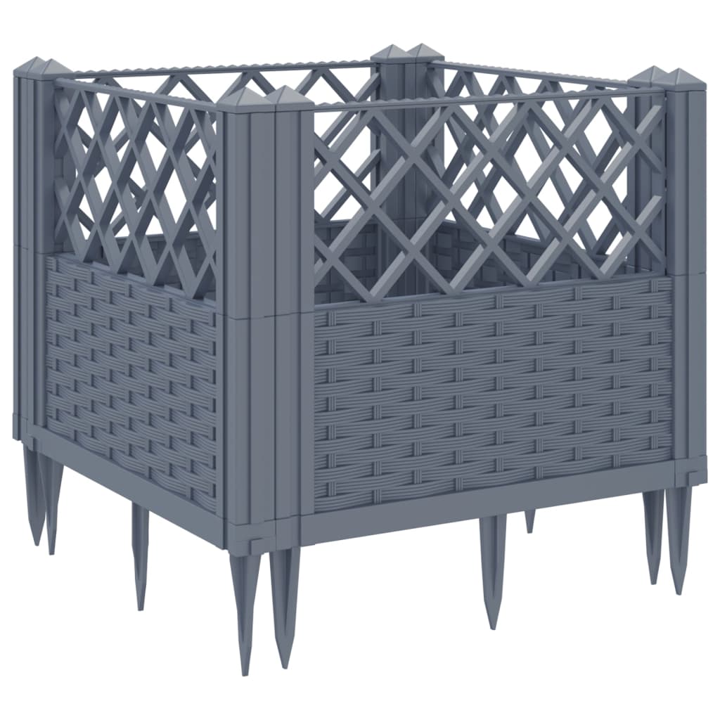 vidaXL Garden Planter with Pegs Flower Box Plant Stand Raised Bed Patio PP