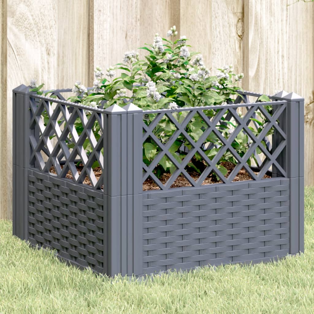 vidaXL Garden Planter with Pegs Flower Box Plant Stand Raised Bed Patio PP