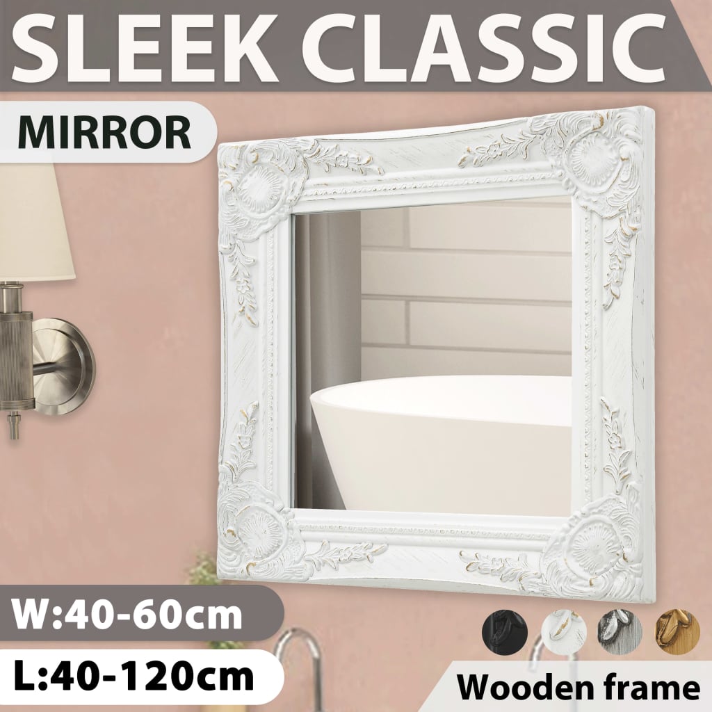 vidaXL Wall Mirror Baroque Antique Hanging Wall Mirror for Bedroom Living Room